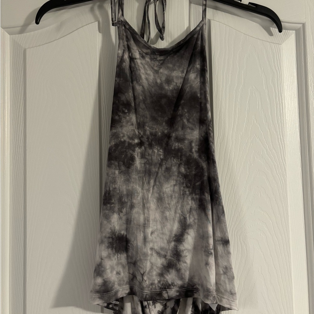 Gray Tie-Dye Women's Halter Top